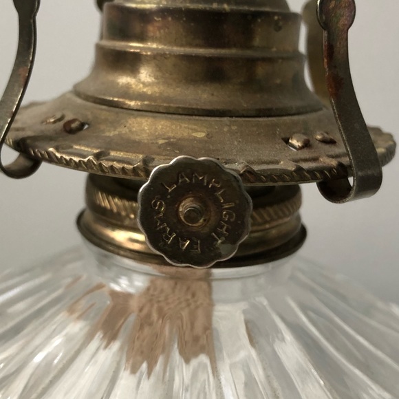 Lamplight Farms Vintage Oil Lamp Clear Glass with Thumbprint Pattern - Picture 3 of 9